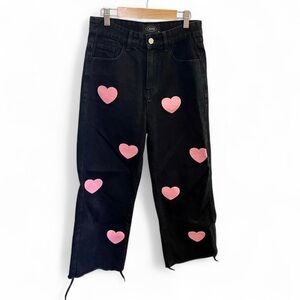 Cider black heart print jeans